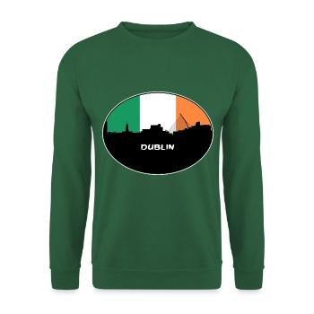 Dublin Irland Flagge Skyline Reise Souvenir - Unisex Pullover - Grün - Vorne