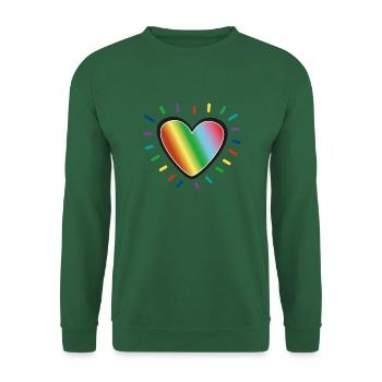 Rainbow Heart Pride Emblem - Unisex Sweatshirt - green - Front