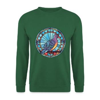 Taube buntes Aquarell Tier Haustier Illustration - Unisex Pullover - Grün - Vorne