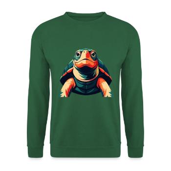 Schildkröte Cartoon Figur Buntes Haustier Tier - Unisex Pullover - Grün - Vorne