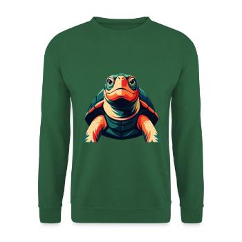 Turtle Cartoon Character Colorful Pet Animal - Unisex Sweatshirt - green - Front