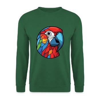 Papagei Ara Buntes Aquarell Tier Cartoon - Unisex Pullover - Grün - Vorne