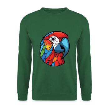 Papagei Ara Buntes Aquarell Tier Cartoon - Unisex Pullover - Grün - Vorne