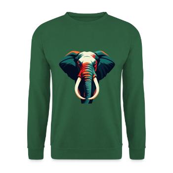 Elephant Cartoon Character Colorful Pet Animal - Unisex Sweatshirt - green - Front