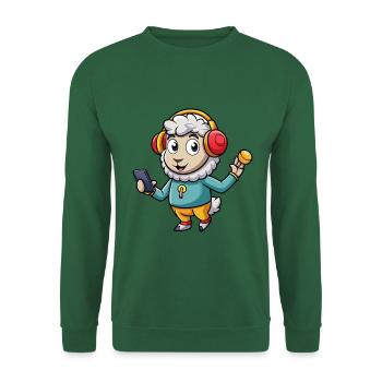 Sheep Funny Cartoon Character Headphone Music - Unisex Sweatshirt - green - Front