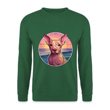 Cirneco Dell Ätna Hunderasse Bunte Karikatur Wasser - Unisex Pullover - Grün - Vorne