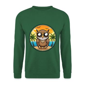 Eule Lustige Cartoon Sommer Strand Sonnenbrille Aufkleber - Unisex Pullover - Grün - Vorne