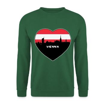 Flaggen-Skyline-Reise-Andenken Wiens Österreich - Unisex Pullover - Grün - Vorne