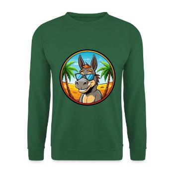 Esel Lustige Cartoon Sommer Strand Sonnenbrille Cool - Unisex Pullover - Grün - Vorne