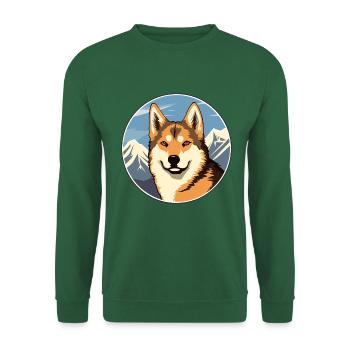 Dingo Hunderasse Karikatur Kawaii Aquarell - Unisex Pullover - Grün - Vorne