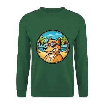 Cordoba Fighting Dog Breed Cartoon Sunglass Beach - Unisex Sweatshirt - green - Front
