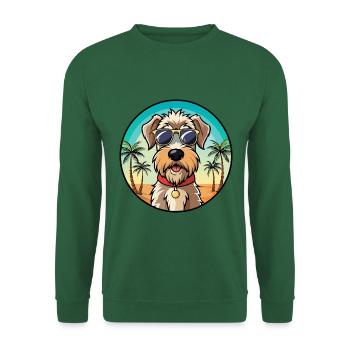 Weich beschichtete Wheaten Terrier Hunderasse Karikatur - Unisex Pullover - Grün - Vorne