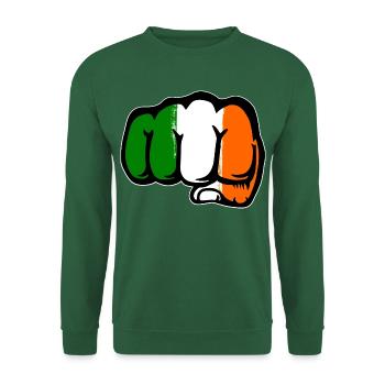 Irland Flagge Hand Faust - Unisex Pullover - Grün - Vorne