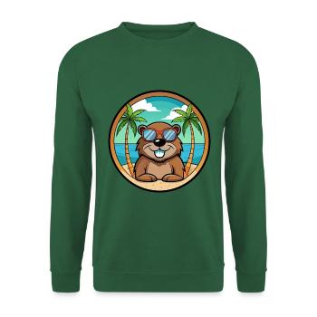 Biber Lustige Cartoon Sommer Strand Sonnenbrille Cool - Unisex Pullover - Grün - Vorne