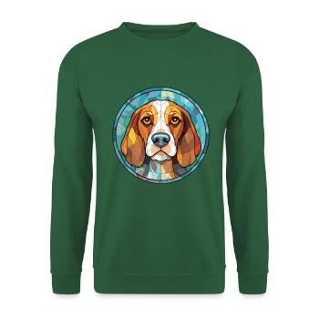 Cao De Seo Miguel Hunderasse Aquarellglas - Unisex Pullover - Grün - Vorne