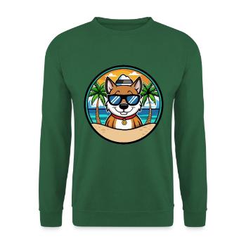 Cao De Seo Miguel Hunderasse Cartoon Strand - Unisex Pullover - Grün - Vorne