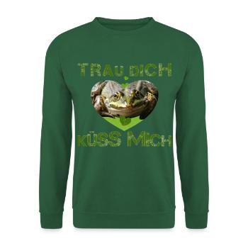 küss mich Frosch verzaubert - Unisex Pullover - Grün - Vorne