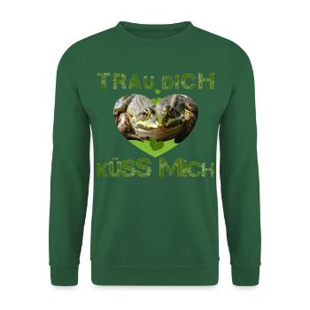 küss mich Frosch verzaubert - Unisex Pullover - Grün - Vorne