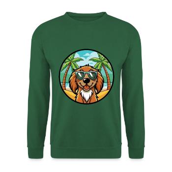 Boykin Spaniel Chien Race Dessin Animé Lunettes De Soleil Plage - Sweat-shirt Unisexe - vert foncé - Devant