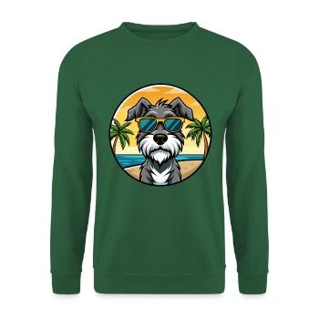 Deutscher Wachtelhund Hunderasse Cartoon Sonnenbrille - Unisex Pullover - Grün - Vorne