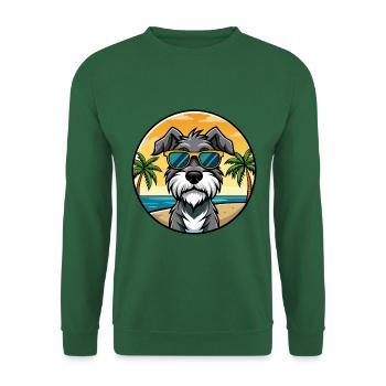 Deutscher Wachtelhund Hunderasse Cartoon Sonnenbrille - Unisex Pullover - Grün - Vorne
