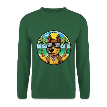 Deutscher Jagdterrier Hunderasse Cartoon Beach - Unisex Pullover - Grün - Vorne