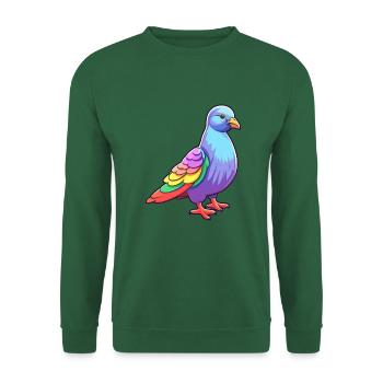 Taube buntes Aquarell Cartoon Kawaii Tier - Unisex Pullover - Grün - Vorne