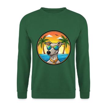 Lurcher Hunderasse Cartoon Sonnenbrille Strand - Unisex Pullover - Grün - Vorne