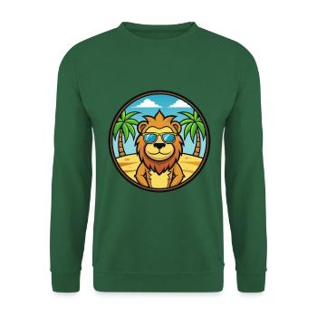 Lion Funny Cartoon Summer Beach Sunglasses Sticker - Unisex Sweatshirt - green - Front