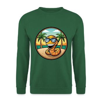 Schlange Lustige Cartoon Sommer Strand Sonnenbrille Cool - Unisex Pullover - Grün - Vorne