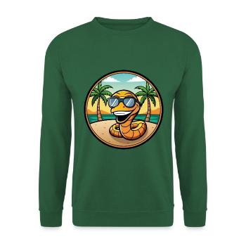 Schlange Lustige Cartoon Sommer Strand Sonnenbrille Cool - Unisex Pullover - Grün - Vorne