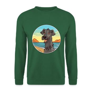 Schottischer Deerhound Hund Rasse Cartoon Kawaii Hund - Unisex Pullover - Grün - Vorne