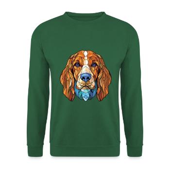 Bosnischer grobhaariger Jagdhund Hunderasse Aquarell - Unisex Pullover - Grün - Vorne