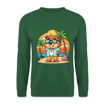 Biber Lustige Cartoon Sommer Strand Sonnenbrille - Unisex Pullover - Grün - Vorne