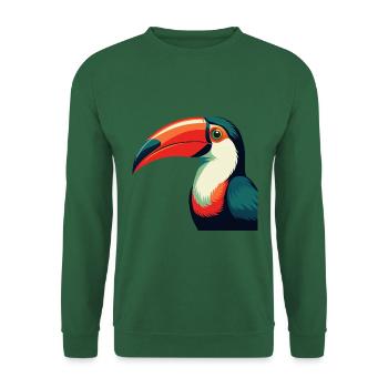 Toucan Cartoon Character Colorful Pet Animal - Unisex Sweatshirt - green - Front