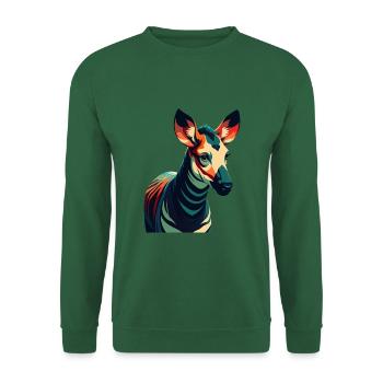 Okapi Personnage De Dessin Animé Animal De Compagnie Coloré - Sweat-shirt Unisexe - vert foncé - Devant