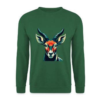 Antelope Cartoon Character Colorful Pet Animal - Unisex Sweatshirt - green - Front
