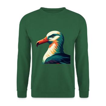 Albatross Zeichentrickfigur Buntes Haustier Tier - Unisex Pullover - Grün - Vorne