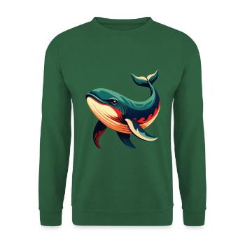 Wal Cartoon Figur Buntes Haustier Tier - Unisex Pullover - Grün - Vorne
