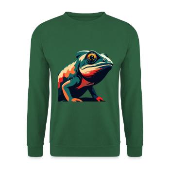 Caméléon dessin animé personnage animal de compagnie coloré - Sweat-shirt Unisexe - vert foncé - Devant