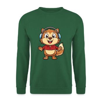 Und täglich grüßt das Murmeltier Lustige Zeichentrickfigur Kopfhörermusik - Unisex Pullover - Grün - Vorne