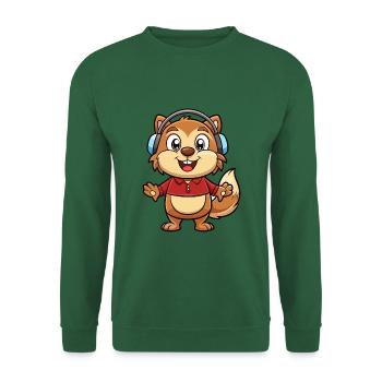 Und täglich grüßt das Murmeltier Lustige Zeichentrickfigur Kopfhörermusik - Unisex Pullover - Grün - Vorne