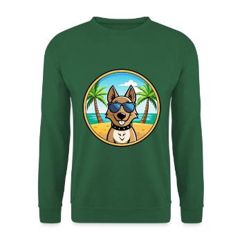 Swiss Laufhund Chien Race Dessin Animé Lunettes de Soleil Plage - Sweat-shirt Unisexe - vert foncé - Devant