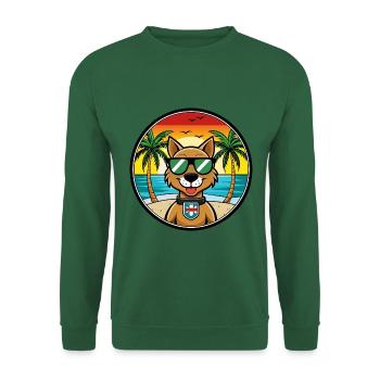 Portuguese Watchdog Breed Cartoon Sunglasses Beach - Unisex Sweatshirt - green - Front