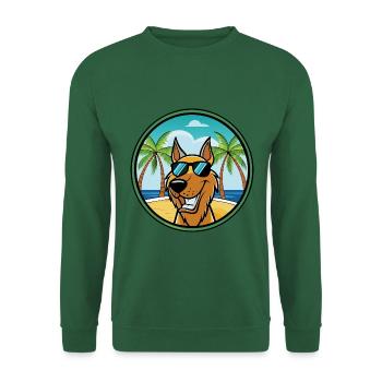 Jugoslawischer Windhund Hunderasse Cartoon Sonnenbrille Strand - Unisex Pullover - Grün - Vorne