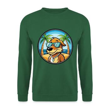 Poitevin Hound Hund Rasse Cartoon Sonnenbrille Strand - Unisex Pullover - Grün - Vorne