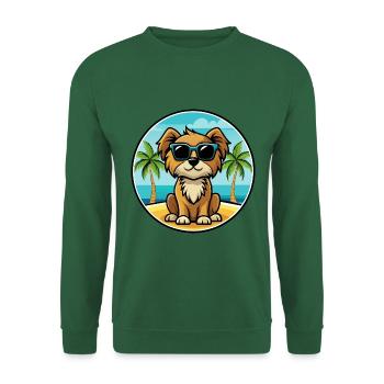 Englische Spielzeug Spaniel Hund Rasse Cartoon Sonnenbrille - Unisex Pullover - Grün - Vorne