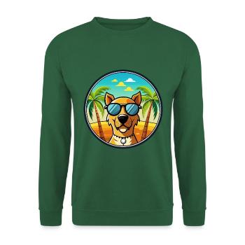 Dänische Broholmer Hunderasse Cartoon Sonnenbrille Strand - Unisex Pullover - Grün - Vorne