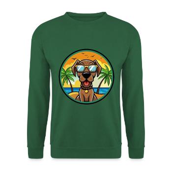 Bayerischer Berghund Hunderasse Cartoon Beach - Unisex Pullover - Grün - Vorne