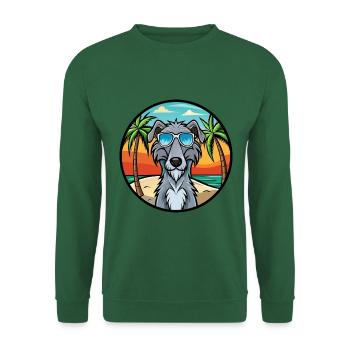 Scottish Deerhound Dog Breed Cartoon Sunglasses - Unisex Sweatshirt - green - Front